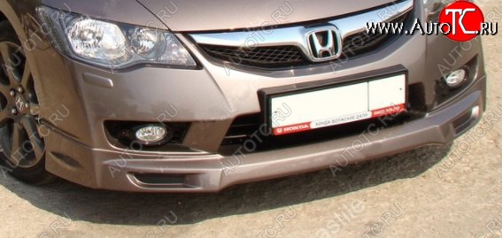 5 449 р. Накладка на передний бампер MUGEN Style 1  Honda Civic  8 (2009-2011) (Неокрашенная)