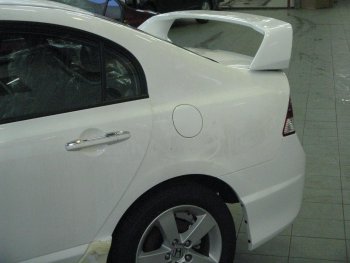 3 349 р. Спойлер Lit company Honda Civic 8 FD дорестайлинг, седан (2005-2008) (Неокрашенный). Увеличить фотографию 2