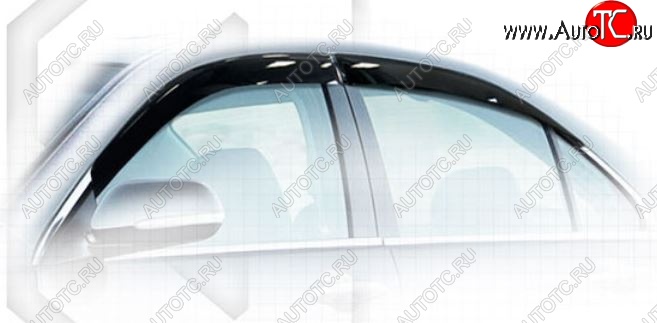2 079 р. Дефлектора окон (CL-8, CL9) CA-Plastiс  Honda Accord  7 седан CL (2002-2005) (Classic полупрозрачный, Без хром.молдинга, Крепление только на скотч)