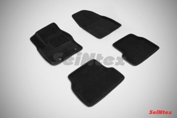4 599 р. Комплект 3D ковриков в салон Seintex  Honda Accord ( 7 седан CL,  7 универсал CM) (2002-2008) (Чёрный). Увеличить фотографию 1