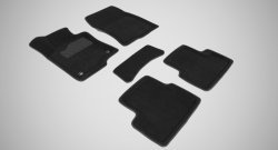 4 599 р. Износостойкие коврики в салон SeiNtex Premium 3D 4 шт. (ворсовые, черные)  Honda Accord  8 седан CU (2008-2011). Увеличить фотографию 1