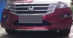 19 449 р. Накладка на передний бампер CT Honda Accord 9 седан CR дорестайлинг (2013-2016) (Неокрашенная). Увеличить фотографию 1