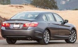 3 499 р. Лип спойлер Сабля Honda Accord CR седан дорестайлинг (2013-2016) (Неокрашенный). Увеличить фотографию 2