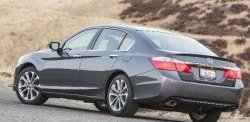 3 499 р. Лип спойлер Сабля Honda Accord CR седан дорестайлинг (2013-2016) (Неокрашенный). Увеличить фотографию 3