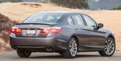 3 499 р. Лип спойлер Сабля Honda Accord CR седан дорестайлинг (2013-2016) (Неокрашенный). Увеличить фотографию 4