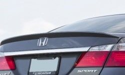 3 499 р. Лип спойлер Сабля Honda Accord CR седан дорестайлинг (2013-2016) (Неокрашенный). Увеличить фотографию 5