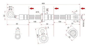759 р. Тормозной шланг SAT (правый)  Honda Avancier - Odyssey ( 1,  2). Увеличить фотографию 1