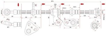 1 579 р. Тормозной шланг передний SAT (правый)  Honda Civic  5 - Integra  DB6,DB7,DB8,DB9. Увеличить фотографию 1