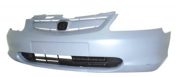 9 749 р. Передний бампер стандартный SAT (с решеткой) Honda Civic 7 EU рестайлинг, хэтчбэк 5 дв. (2003-2006) (Неокрашенный). Увеличить фотографию 1