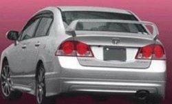 7 299 р. Накладка на задний бампер Mugen-Style Honda Civic 8 FD дорестайлинг, седан (2005-2008) (Неокрашенная). Увеличить фотографию 1