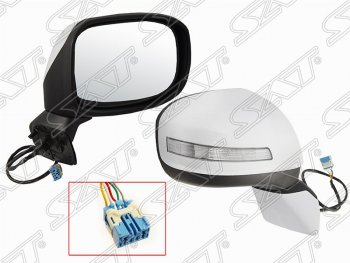 4 499 р. Правое боковое зеркало заднего вида SAT (регулировка, поворот, 5 контактов) Honda Civic 9 FB седан (2011-2016) (Неокрашенное). Увеличить фотографию 1