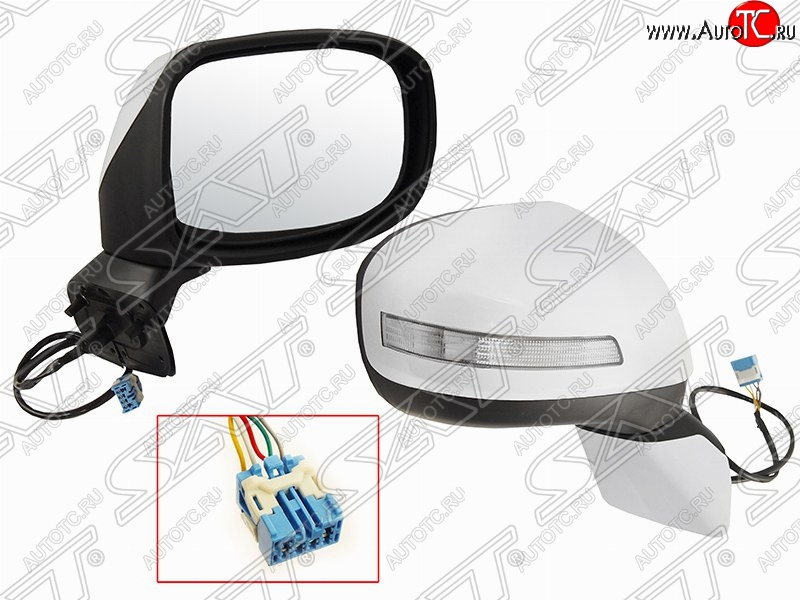 4 499 р. Правое боковое зеркало заднего вида SAT (регулировка, поворот, 5 контактов)  Honda Civic  9 (2011-2016) (Неокрашенное)
