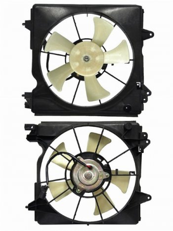 4 899 р. Вентилятор радиатора кондиционера в сборе SAT Honda Civic 9 FK хэтчбэк (2011-2016). Увеличить фотографию 1