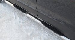 18 799 р. Защита порогов с пластиковыми вставками для ног из круглой трубы диаметром 76 мм Russtal  Honda CR-V  RE1,RE2,RE3,RE4,RE5,RE7 (2007-2010) (Защита порогов с со скосами на торцах (вариант 1)). Увеличить фотографию 1