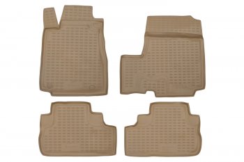 Комплект ковриков салона Element (полиуретан) Honda (Хонда) CR-V (СР-В)  RE1,RE2,RE3,RE4,RE5,RE7 (2007-2012) RE1,RE2,RE3,RE4,RE5,RE7 дорестайлинг, рестайлинг  (Бежевые)