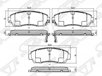 Колодки тормозные передние SAT Honda CR-V RE1,RE2,RE3,RE4,RE5,RE7 рестайлинг (2009-2012)