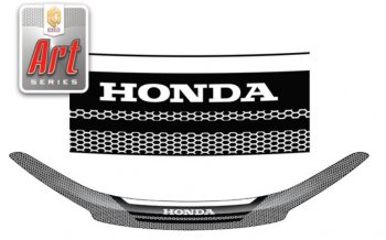2 259 р. Дефлектор капота CA-Plastiс  Honda CR-V  RM1,RM3,RM4 (2012-2015) (Серия Art серебро). Увеличить фотографию 1