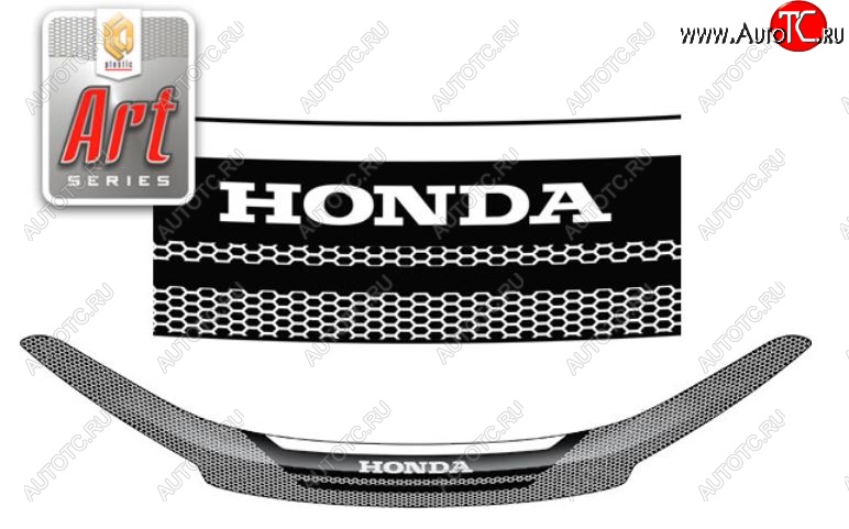 2 259 р. Дефлектор капота CA-Plastiс  Honda CR-V  RM1,RM3,RM4 (2012-2015) (Серия Art серебро)