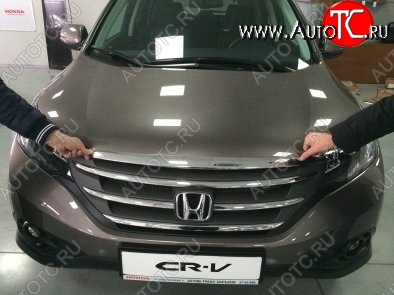 2 999 р. Накладка на капот СТ Honda CR-V RM1,RM3,RM4 дорестайлинг (2012-2015)