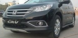 9 749 р. Накладка на передний бампер CT Honda CR-V RM1,RM3,RM4 дорестайлинг (2012-2015) (Неокрашенная). Увеличить фотографию 2