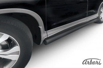 Защита штатных порогов Arbori (черная, d76 mm). Honda CR-V RM1,RM3,RM4 дорестайлинг (2012-2015)
