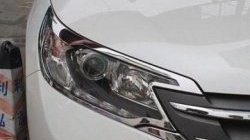 4 749 р. Накладки на фары СТ  Honda CR-V  RM1,RM3,RM4 (2012-2015) (Неокрашенные). Увеличить фотографию 1