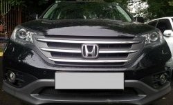 Сетка на бампер (2.0) Russtal (черная) Honda CR-V RM1,RM3,RM4 дорестайлинг (2012-2015)