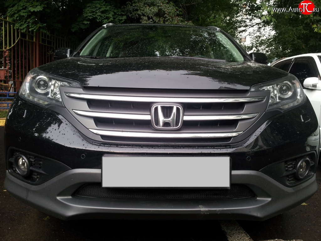 1 229 р. Сетка на бампер (2.0) Russtal (черная)  Honda CR-V  RM1,RM3,RM4 (2012-2015)