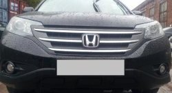 2 249 р. Сетка на бампер (2.4) Russtal (черная) Honda CR-V RM1,RM3,RM4 дорестайлинг (2012-2015). Увеличить фотографию 4