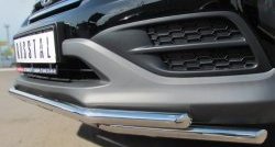 13 999 р. Защита переднего бампера (2 трубыØ42 мм, нержавейка) Russtal Honda CR-V RM1,RM3,RM4 дорестайлинг (2012-2015). Увеличить фотографию 2