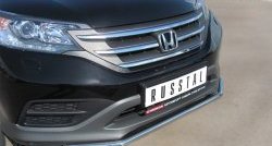 13 999 р. Защита переднего бампера (2 трубыØ42 мм, нержавейка) Russtal Honda CR-V RM1,RM3,RM4 дорестайлинг (2012-2015). Увеличить фотографию 1