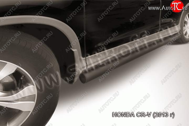 8 599 р. Защита порогов из трубы d76 Slitkoff  Honda CR-V  RM1,RM3,RM4 (2012-2015) (Цвет: серебристый)