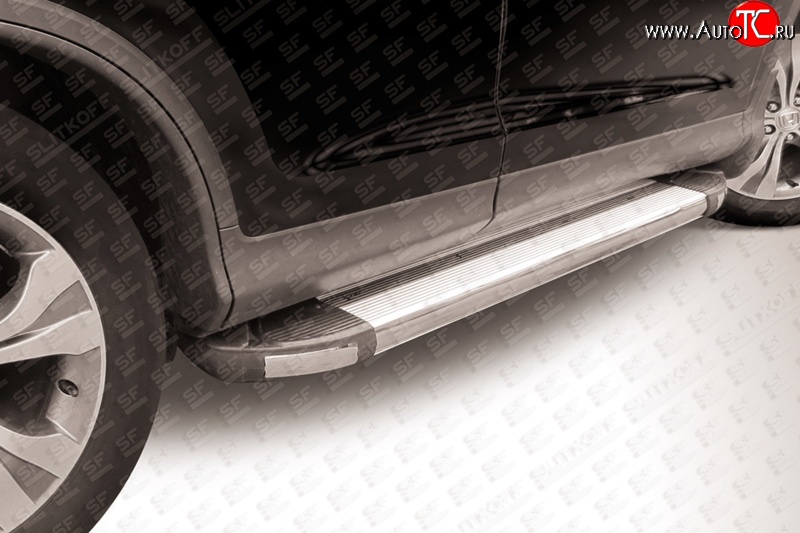 11 799 р. Алюминиевые пороги Slitkoff Honda CR-V RM1,RM3,RM4 дорестайлинг (2012-2015)