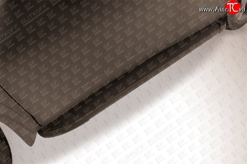 19 449 р. Алюминиевые пороги Slitkoff Optima Black Honda CR-V RM1,RM3,RM4 дорестайлинг (2012-2015)