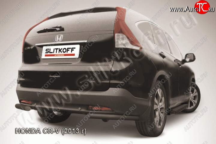 6 449 р. Защита заднего бампера из уголков d57 Slitkoff  Honda CR-V  RM1,RM3,RM4 (2012-2015) (Цвет: серебристый)