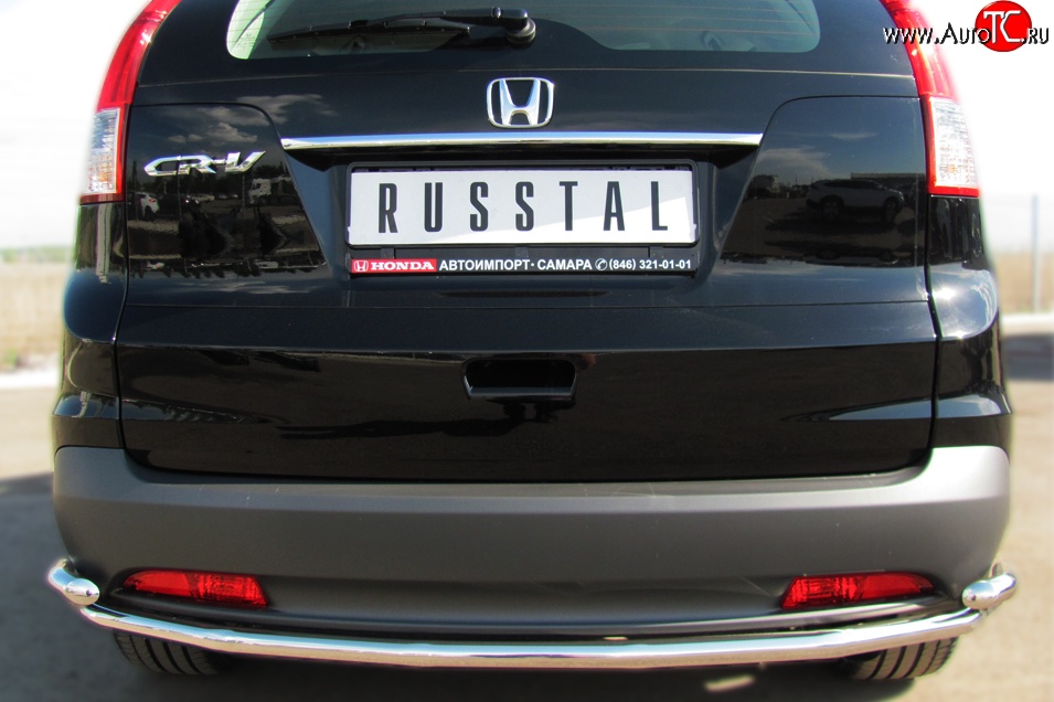 15 349 р. Защита заднего бампера (Ø42 мм с уголками, нержавейка) Russtal  Honda CR-V  RM1,RM3,RM4 (2012-2015)