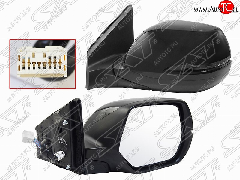 6 999 р. Левое боковое зеркало заднего вида SAT (обогрев, поворот, 7 контактов)  Honda CR-V  RM1,RM3,RM4 (2012-2018) (Неокрашенное)