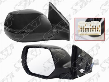 6 999 р. Правое боковое зеркало заднего вида SAT (обогрев, поворот, 7 контактов)  Honda CR-V  RM1,RM3,RM4 (2012-2018) (Неокрашенное). Увеличить фотографию 1