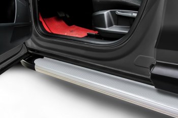 13 799 р. Пороги алюминиевые Slitkoff  Honda CR-V  RM1,RM3,RM4 (2012-2015) (Optima Silver). Увеличить фотографию 1