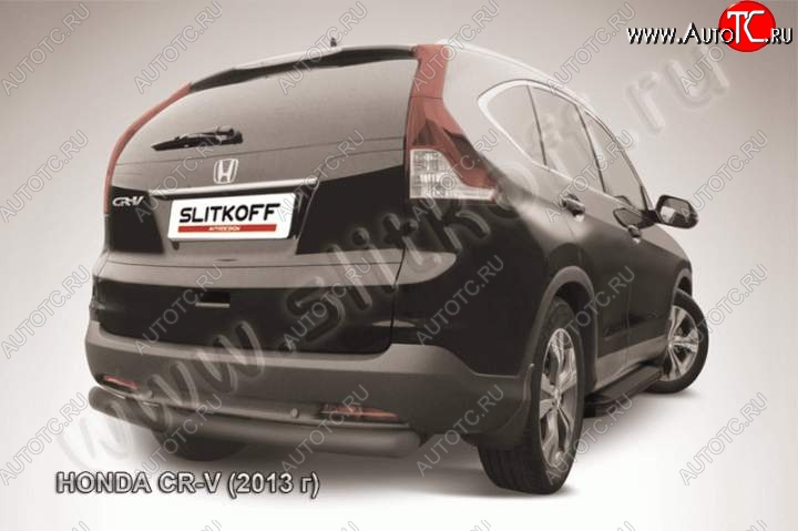 7 649 р. Защита заднего бампера из трубы d76 Slitkoff (дуга)  Honda CR-V  RW,RT (2016-2020) (Цвет: серебристый)