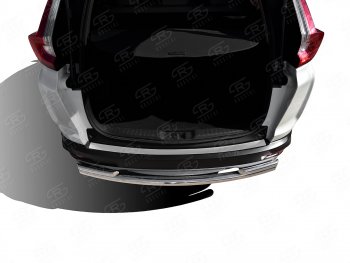 2 199 р. Защитная накладка заднего бампера на Russtal  Honda CR-V  RW,RT (2016-2020) (Нержавейка шлифованная). Увеличить фотографию 1