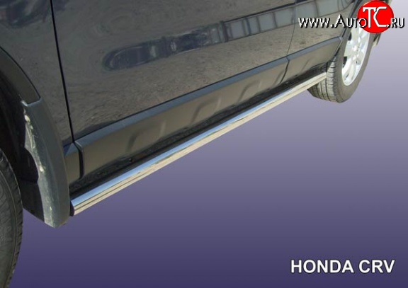 10 999 р. Защита порогов из круглой трубы диаметром 57 мм Slitkoff Honda CR-V RE1,RE2,RE3,RE4,RE5,RE7 рестайлинг (2009-2012) (Нержавейка, Полированная)