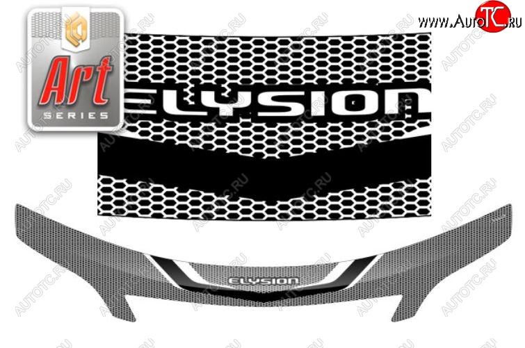 2 799 р. Дефлектор капота (RR1, RR2, RR3, RR4) CA-Plastic exclusive  Honda Elysion  1 (2004-2006) (Серия Art графит)