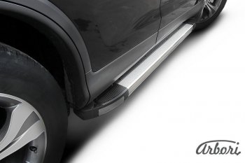 Порожки для ног Arbori (алюминиевый профиль Honda CR-V RM1,RM3,RM4 дорестайлинг (2012-2015)