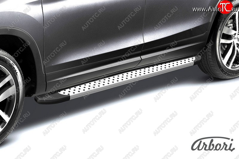 13 499 р. Порожки для ног Arbori Standart Silver Honda CR-V RM1,RM3,RM4 дорестайлинг (2012-2015)