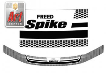 2 259 р. Дефлектор капота CA-Plastiс  Honda Freed Spike  1 (2010-2011) (Серия Art серебро). Увеличить фотографию 1