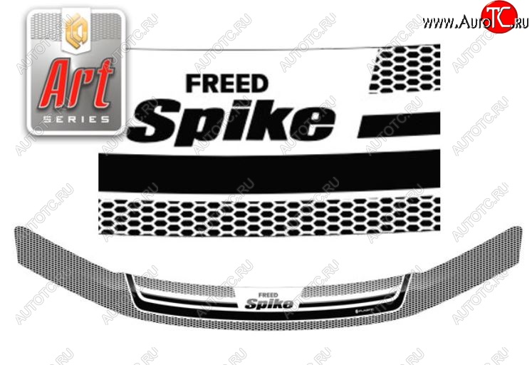 2 259 р. Дефлектор капота CA-Plastiс  Honda Freed Spike  1 (2010-2011) (Серия Art серебро)