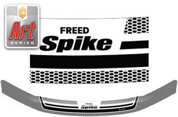 1 989 р. Дефлектор капота CA-Plastiс  Honda Freed Spike  1 (2010-2011) (Серия Art графит). Увеличить фотографию 1