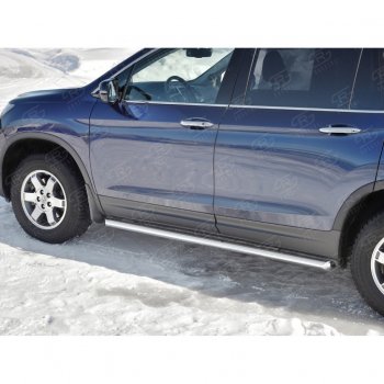 15 799 р. Пороги труба d63 Russtal (вариант №1) Honda Pilot YF6 дорестайлинг (2016-2019). Увеличить фотографию 4