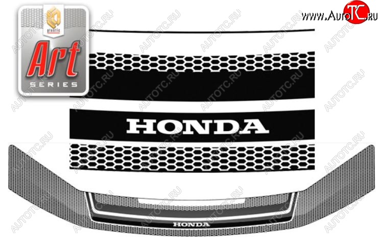 2 399 р. Дефлектор капота RK CA-Plastic  Honda StepWagon  4 RK (2009-2012) (Серия Art белая)